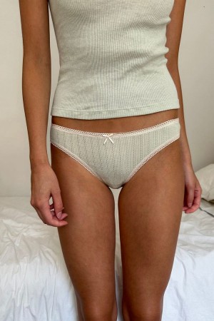 Beige Brandy Melville Eyelet Scalloped Underwear | USA 17530-JICA