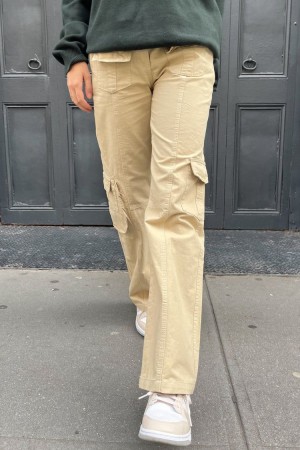 Beige Brandy Melville Kim Cargo Pants | USA 14697-FEWN