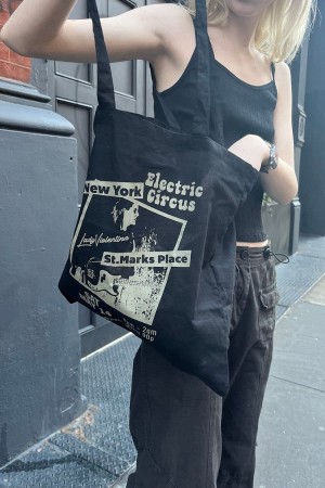 Black Brandy Melville Electric Circus Tote Bags | USA 27819-OJEV