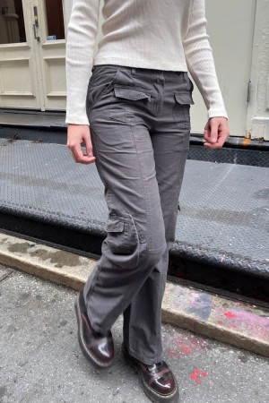 Dark Grey Brandy Melville Kim Cargo Pants | USA 47089-MLTO