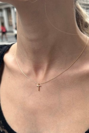 Gold Brandy Melville Cross Necklace | USA 52874-TAEK