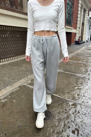 Grey Brandy Melville Rosa Tie Sweatpants | USA 71358-EWNC