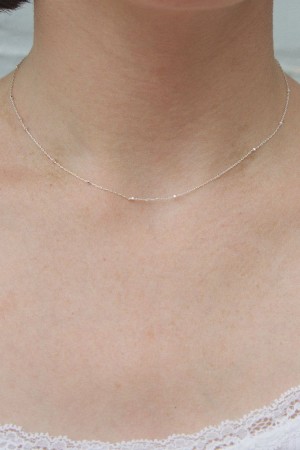 Silver Brandy Melville Beaded Chain Necklace | USA 32106-JGFI