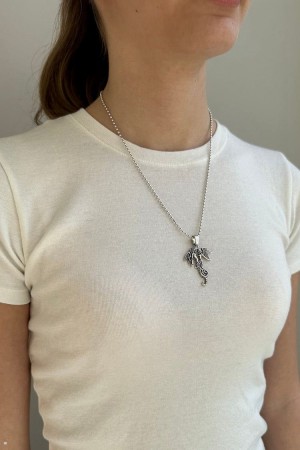 Silver Brandy Melville Siren Necklace | USA 43802-GBIT