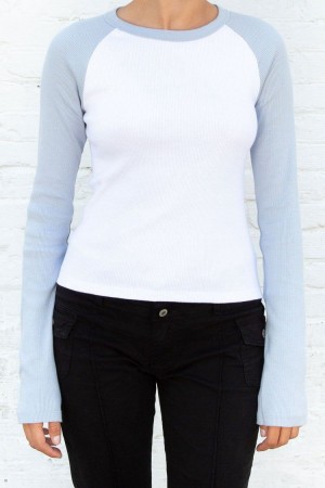 White Blue Brandy Melville Bella Tops | USA 02914-NXVS