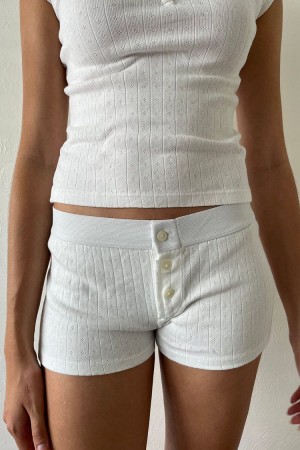 White Brandy Melville Boyshort Eyelet Underwear | USA 51274-BQIC