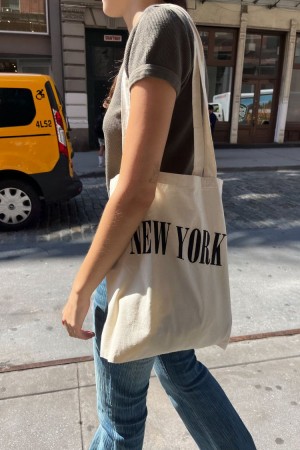 White Brandy Melville New York Tote Bags | USA 03974-VSHR