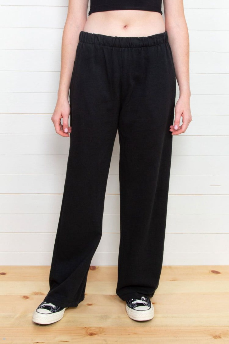 Black Brandy Melville Anastasia Sweatpants | USA 73890-KCHW