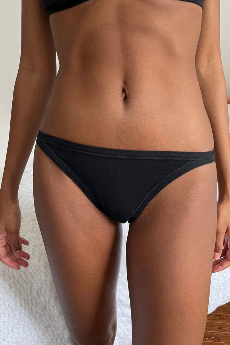 Black Brandy Melville Basic Underwear | USA 98367-MFTW