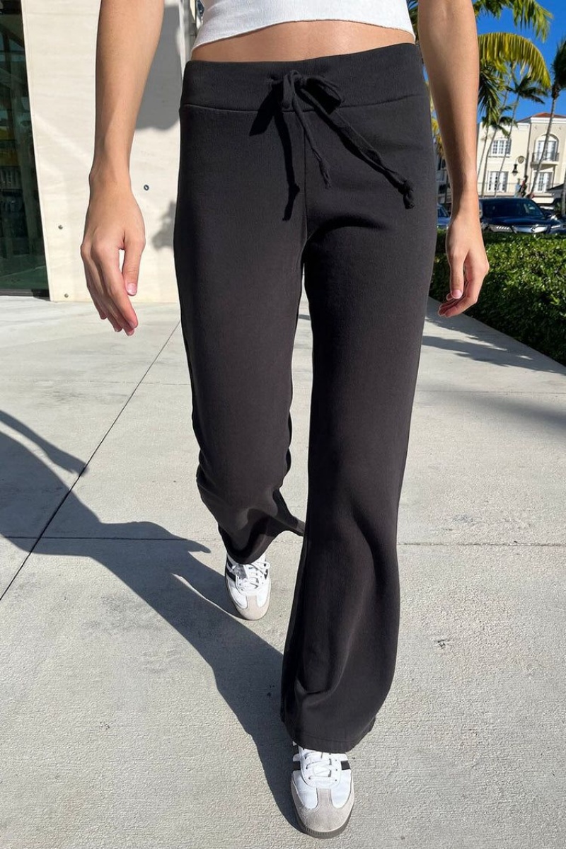 Black Brandy Melville Hillary Soft Yoga Pants | USA 45290-OFLK