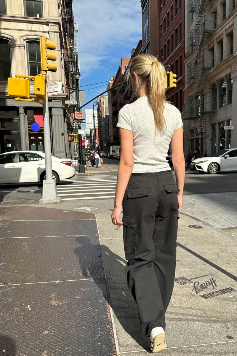 Black Brandy Melville Jemma Cargo Pants | USA 85143-GQRH