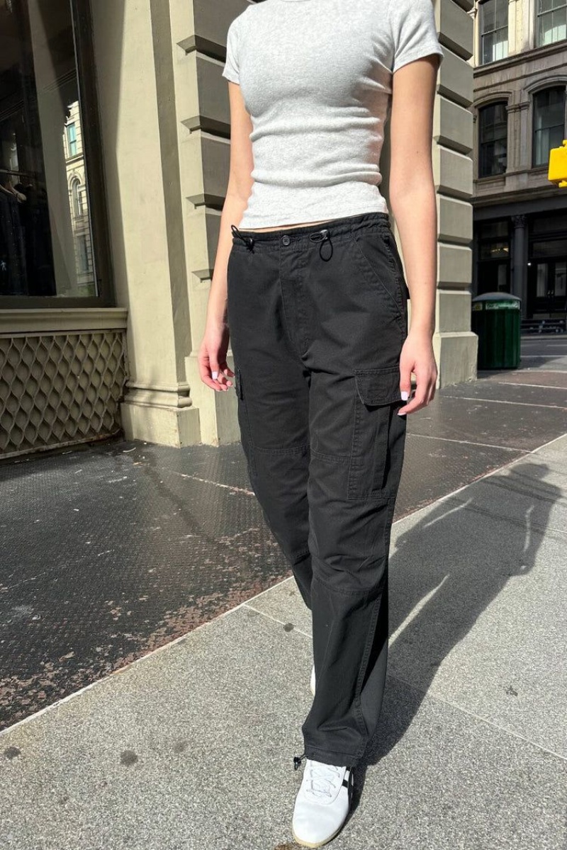 Black Brandy Melville Jemma Cargo Pants | USA 85143-GQRH