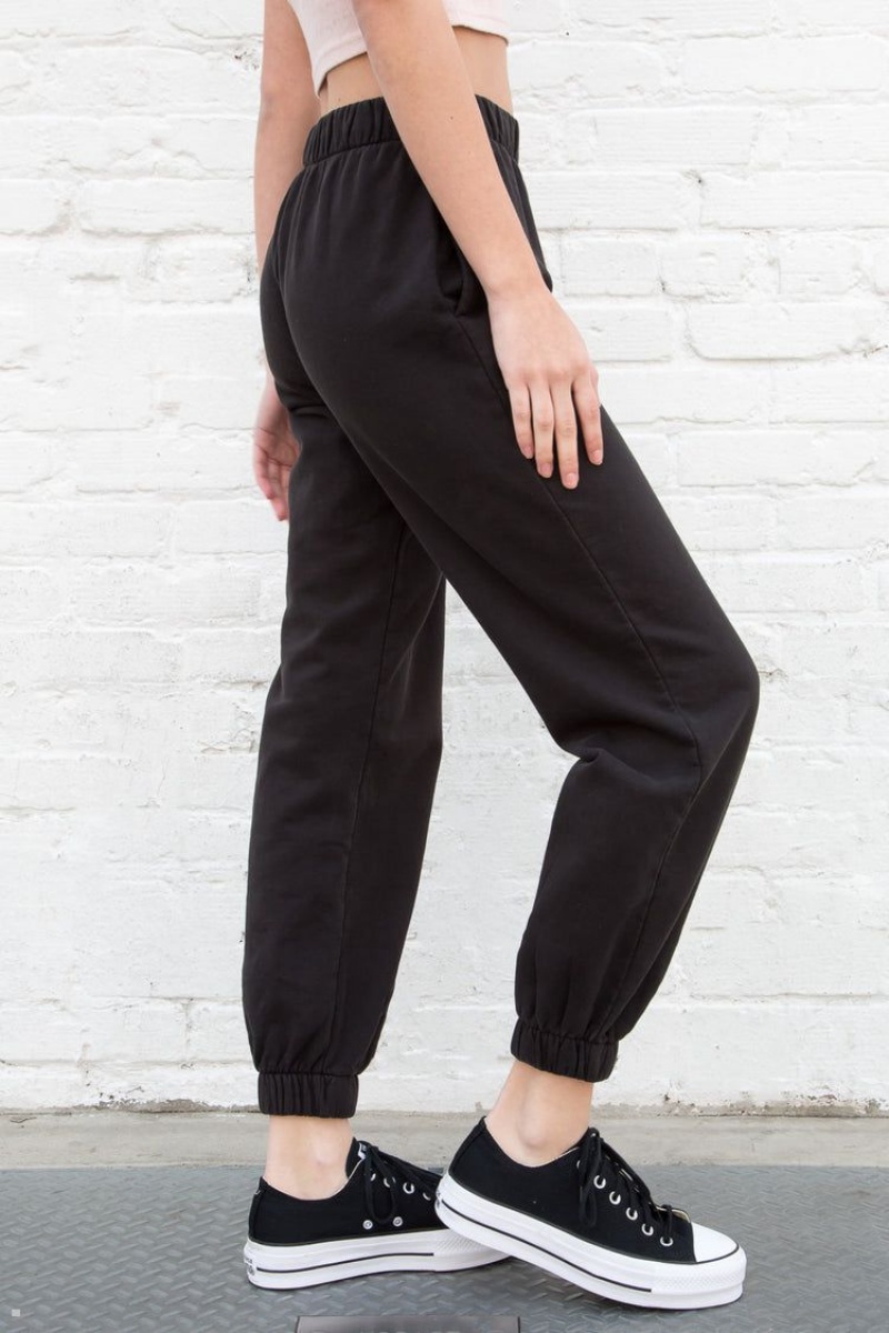 Black Brandy Melville Rosa Sweatpants | USA 65178-GLVX