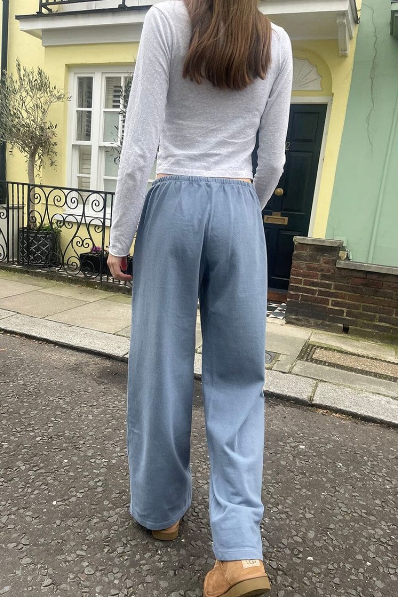 Blue Brandy Melville Autumn Tie Sweatpants | USA 58679-QDVY