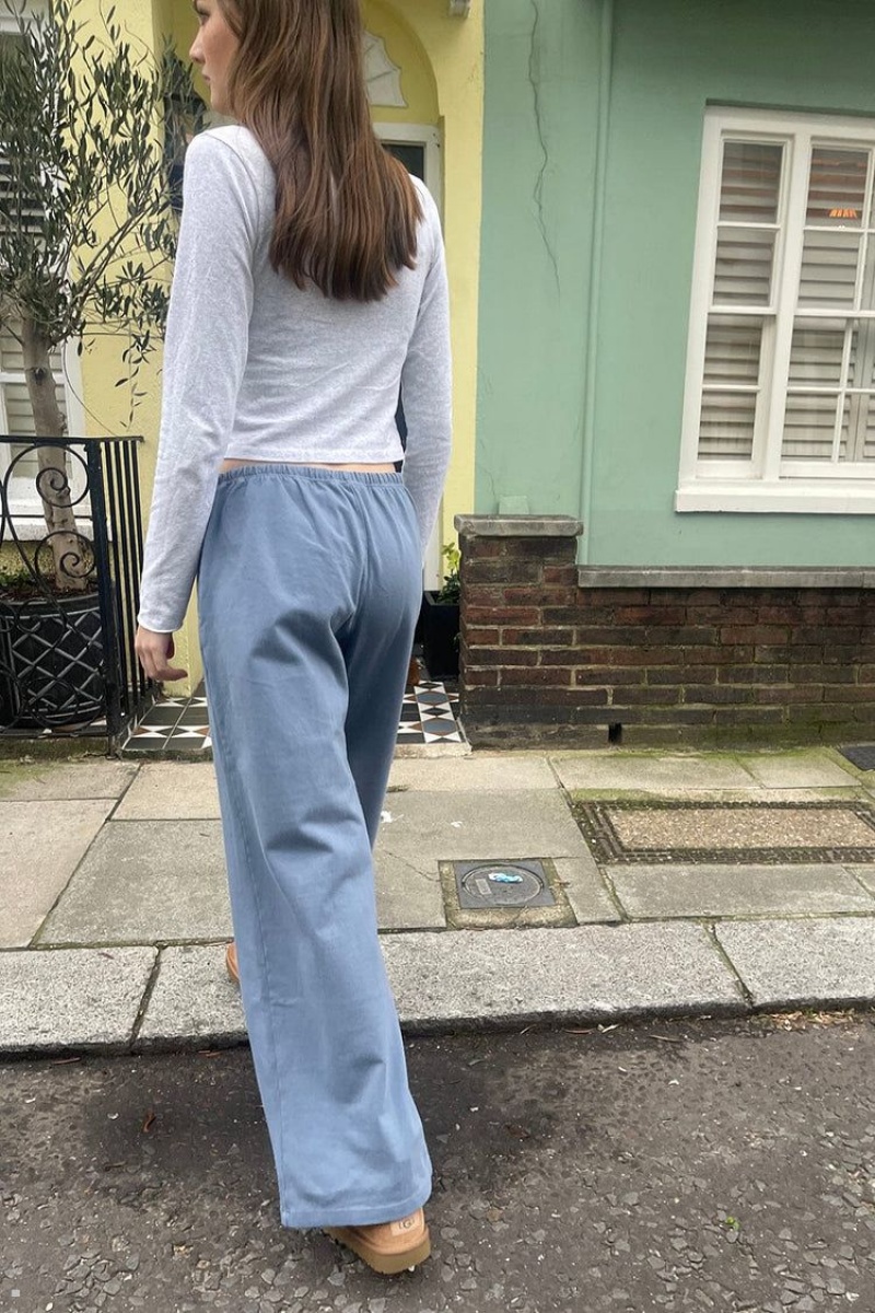 Blue Brandy Melville Autumn Tie Sweatpants | USA 58679-QDVY