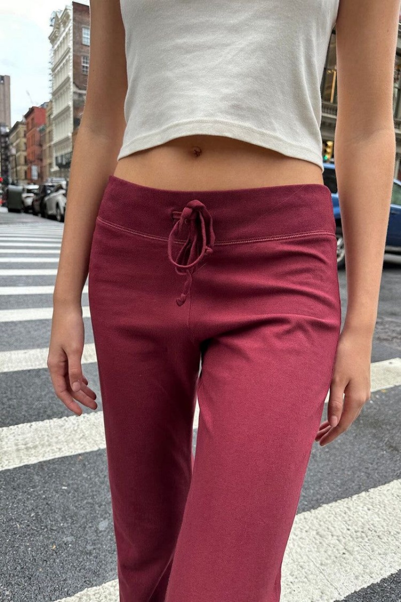 Burgundy Brandy Melville Hillary Yoga Pants | USA 81054-YWDN