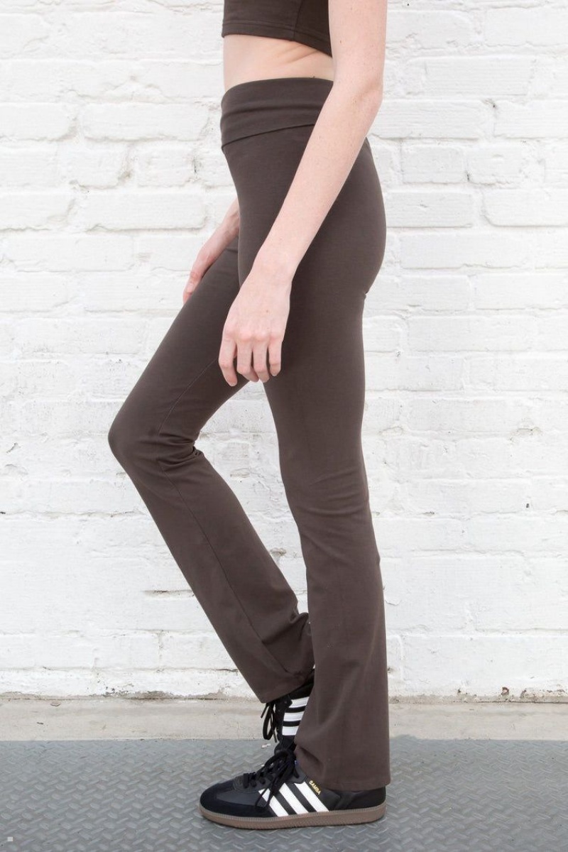 Dark Brown Brandy Melville Priscilla Pants | USA 49751-WXOF