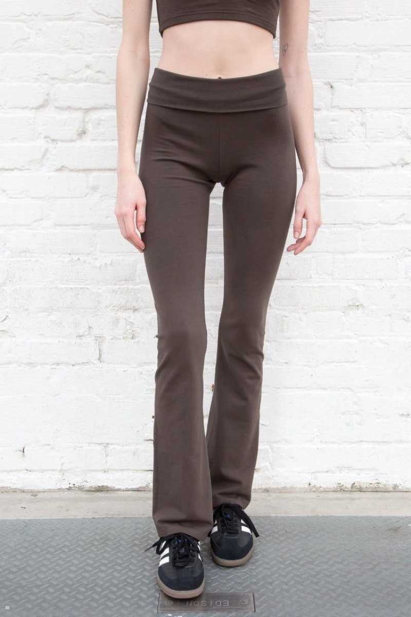 Dark Brown Brandy Melville Priscilla Pants | USA 49751-WXOF