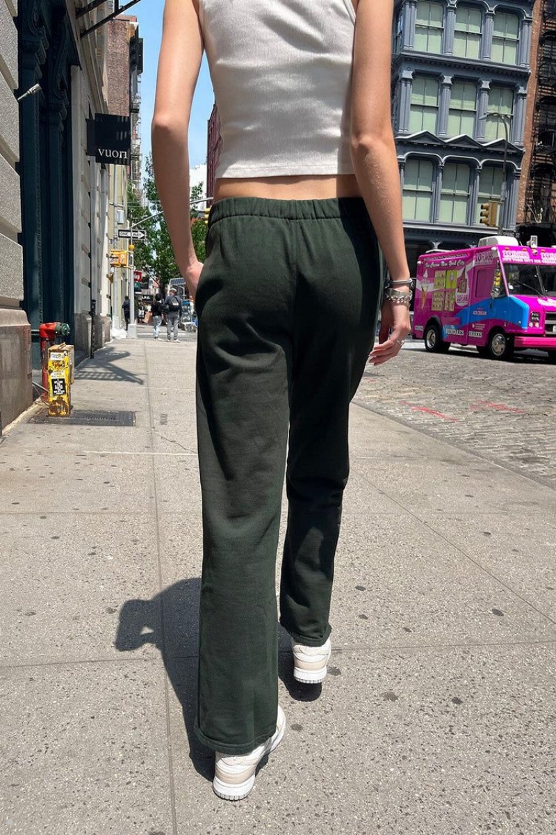 Dark Green Brandy Melville Anastasia Soft Sweatpants | USA 21476-MPNR