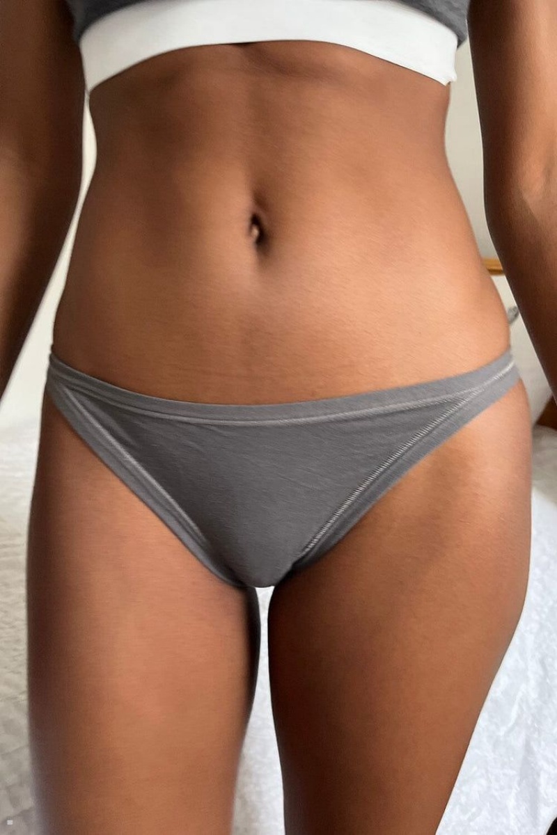 Dark Grey Brandy Melville Basic Underwear | USA 18756-BXQF