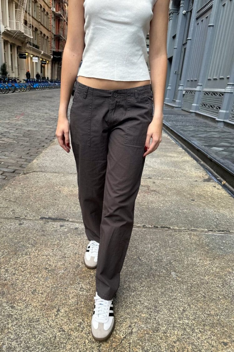 Dark Grey Brandy Melville Parker Cargo Pants | USA 97416-VDES