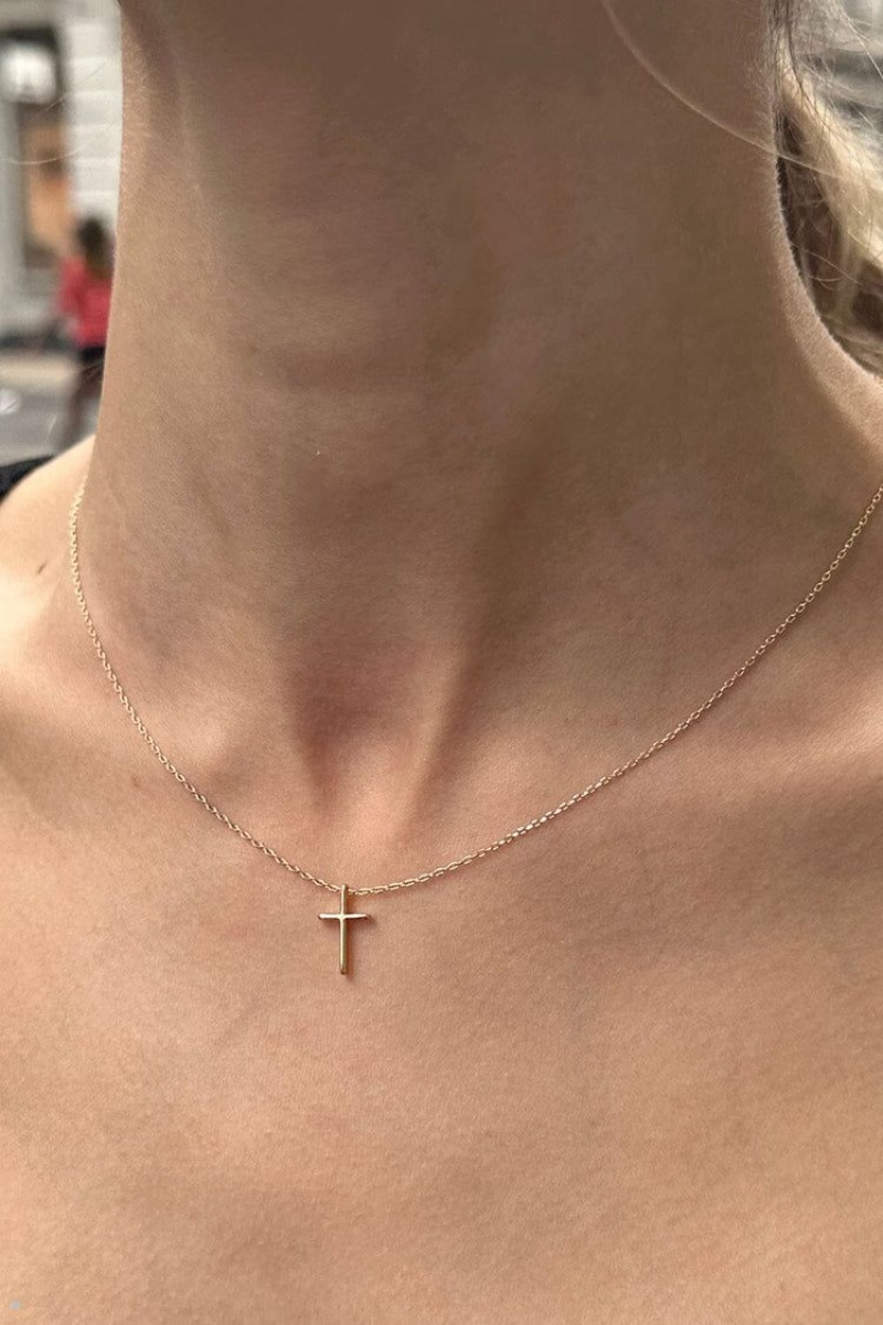 Gold Brandy Melville Cross Necklace | USA 52874-TAEK