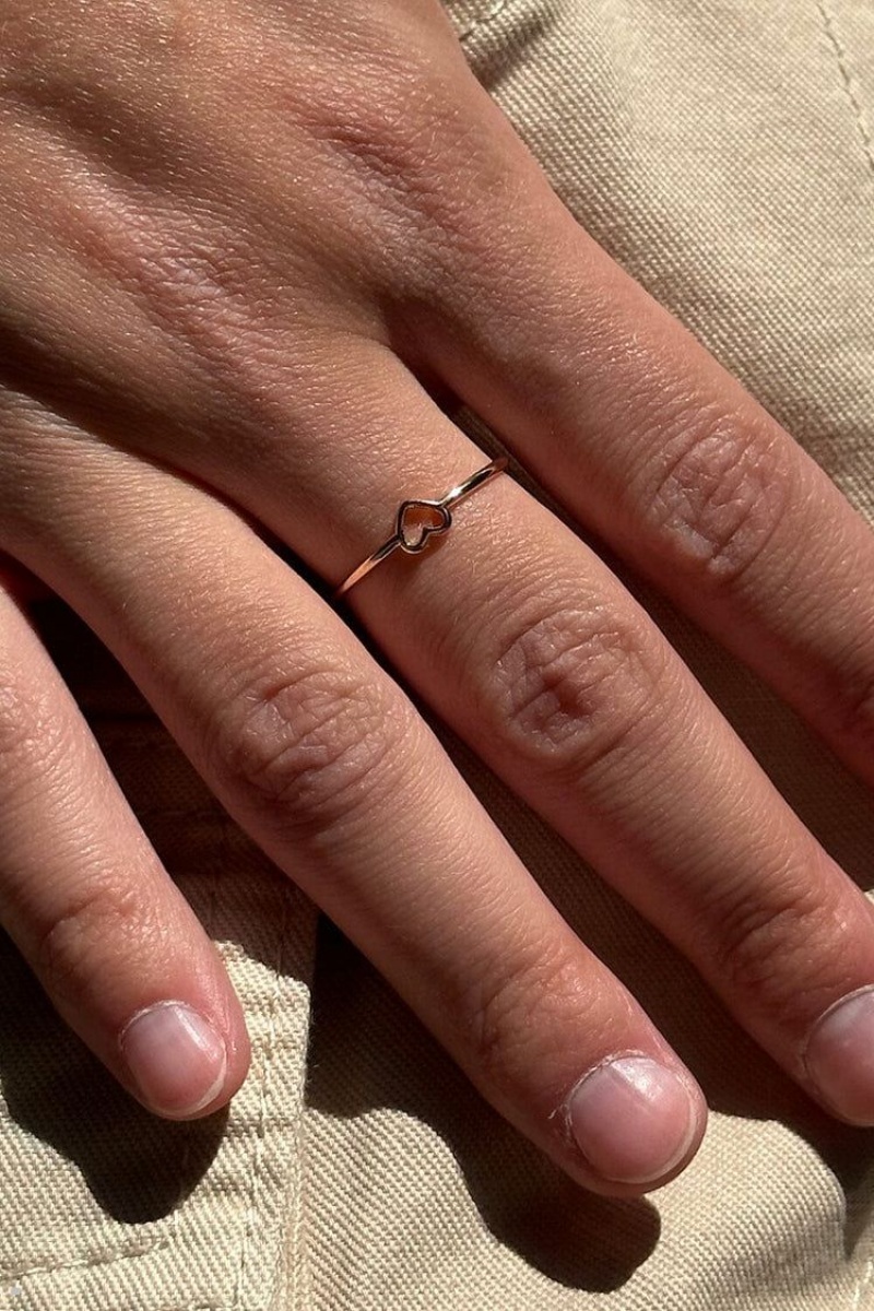 Gold Brandy Melville Heart Rings | USA 16492-YQFI