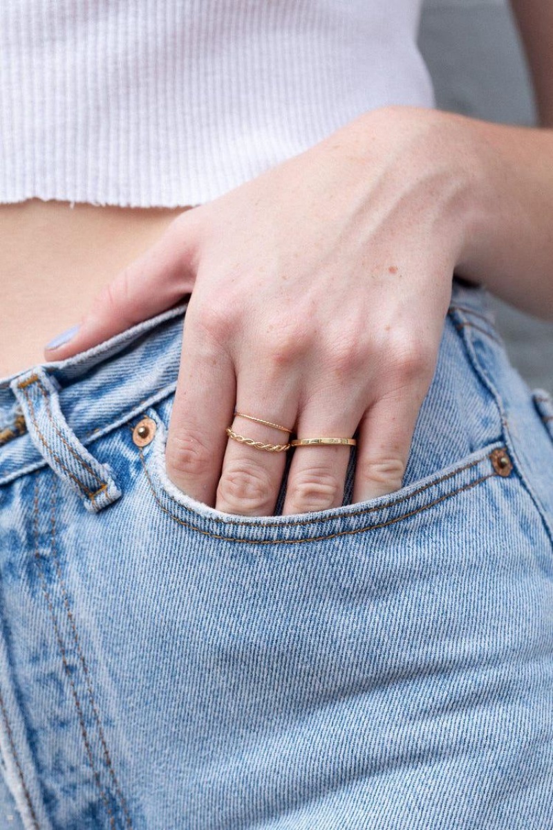 Gold Brandy Melville Stacker Rings | USA 31620-LAKJ