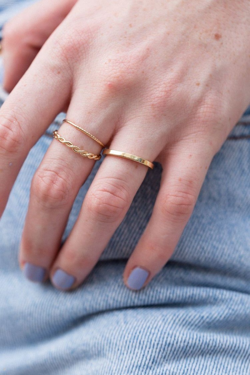 Gold Brandy Melville Stacker Rings | USA 31620-LAKJ