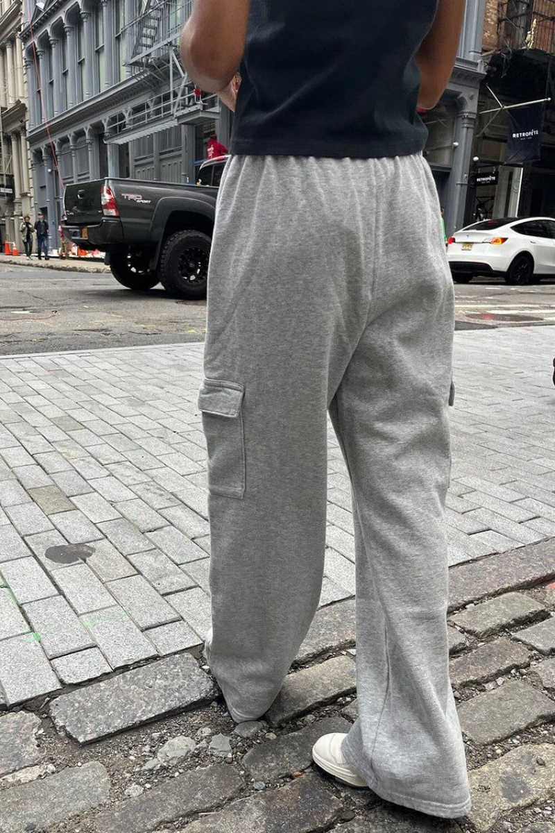 Grey Brandy Melville Anastasia Soft Pocket Sweatpants | USA 49231-WTBI