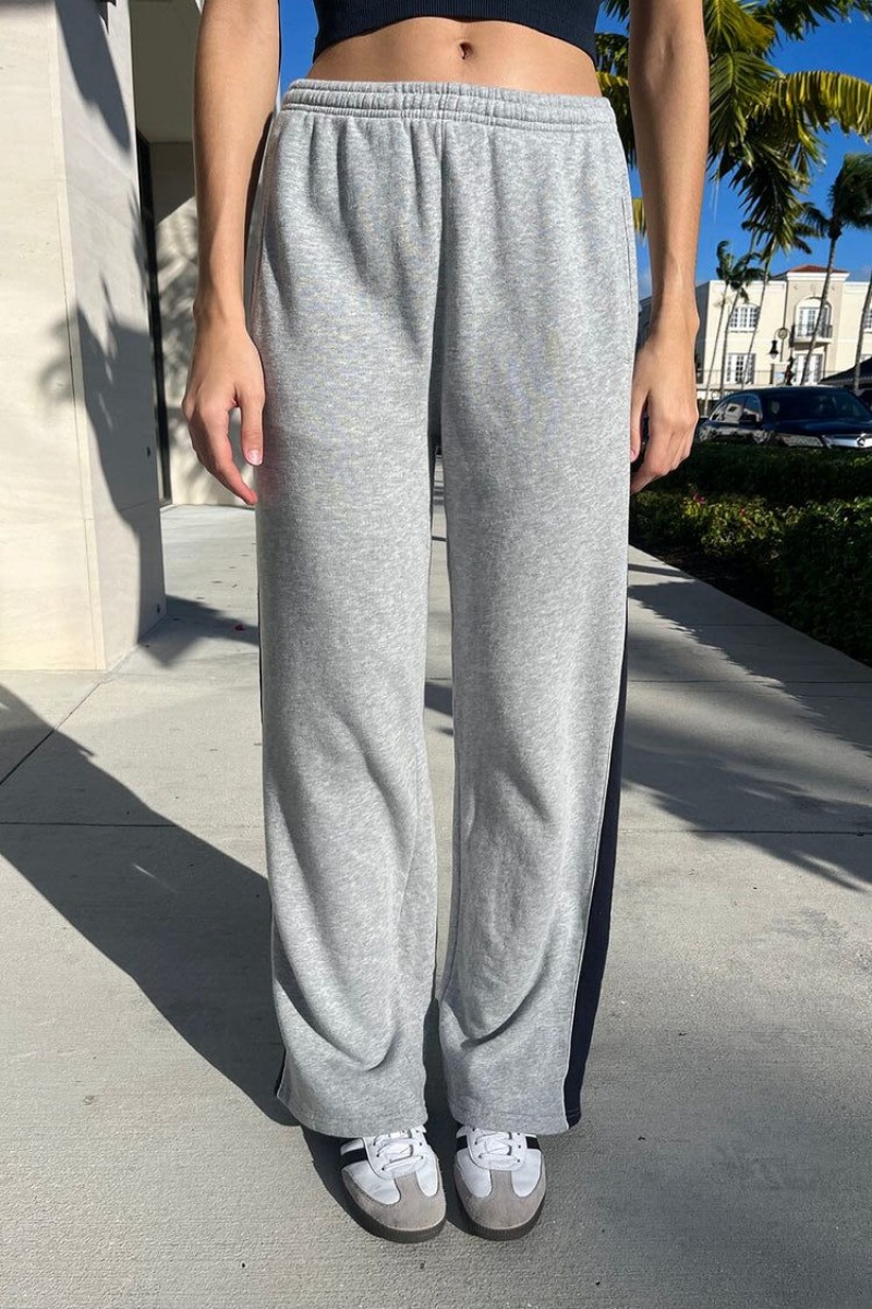 Grey Brandy Melville Anastasia Stripe Sweatpants | USA 50138-WPTF