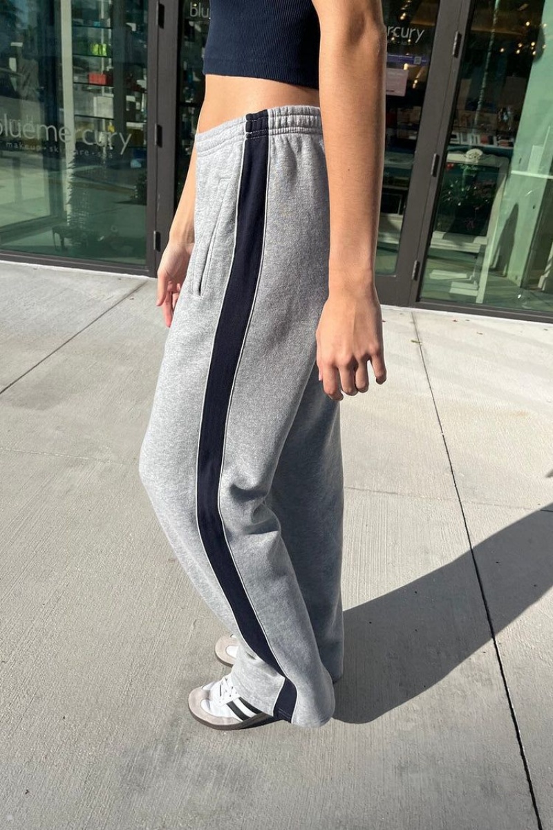 Grey Brandy Melville Anastasia Stripe Sweatpants | USA 50138-WPTF