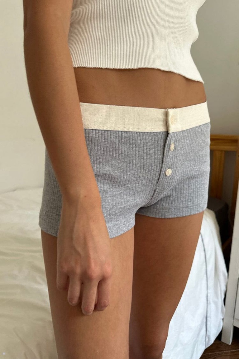 Grey Brandy Melville Boyshort Thick Ribbed Underwear | USA 89703-SNOB