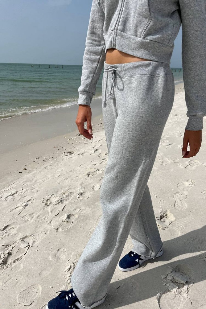 Grey Brandy Melville Rainey Cotton Sweatpants | USA 82439-ZVSK