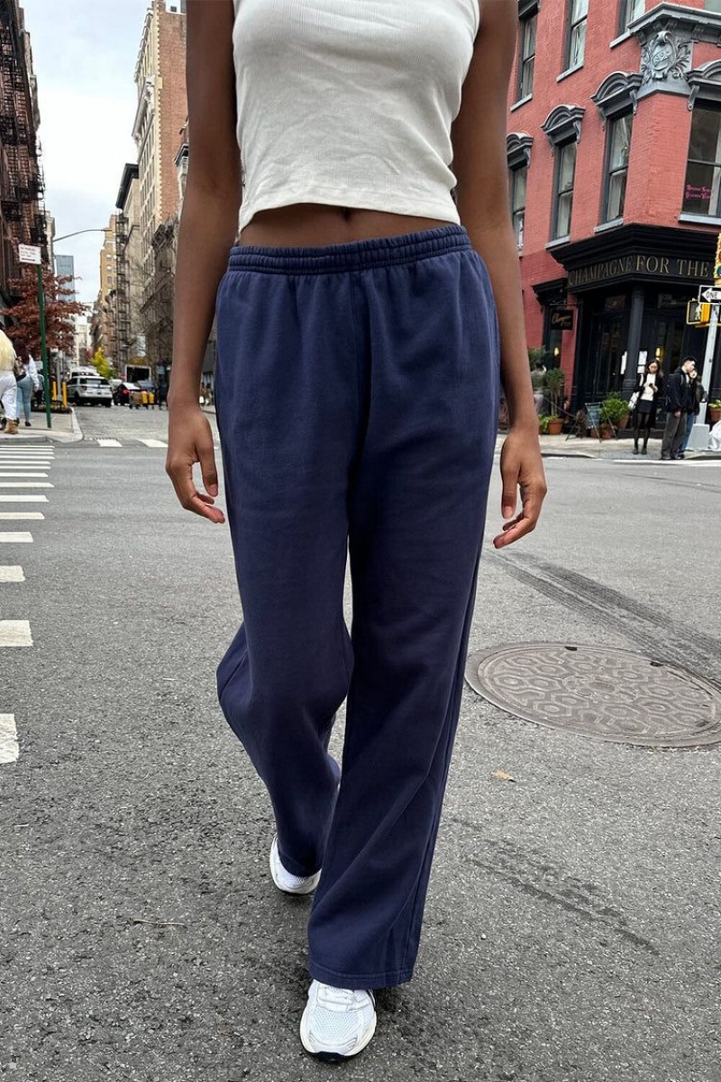 Navy Brandy Melville Anastia Tie Sweatpants | USA 79068-QOUE