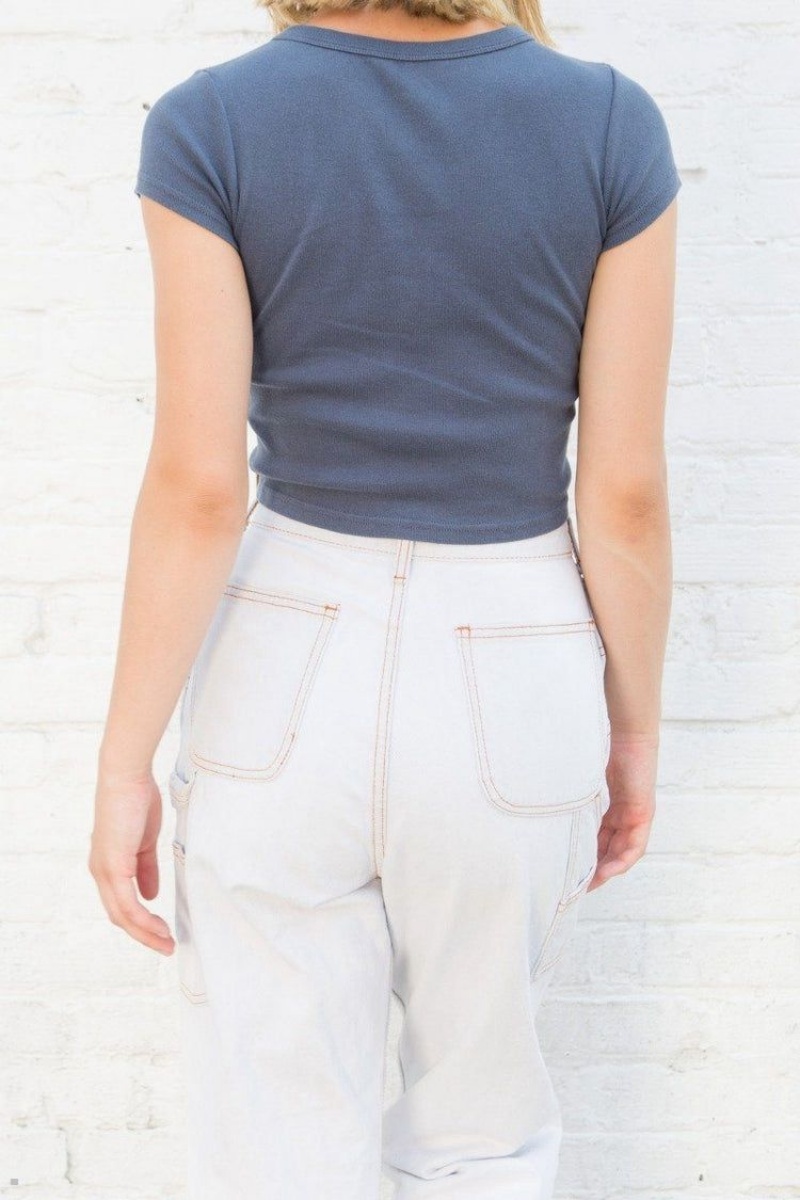 Navy Brandy Melville Ashlyn Tops | USA 03756-CPNG