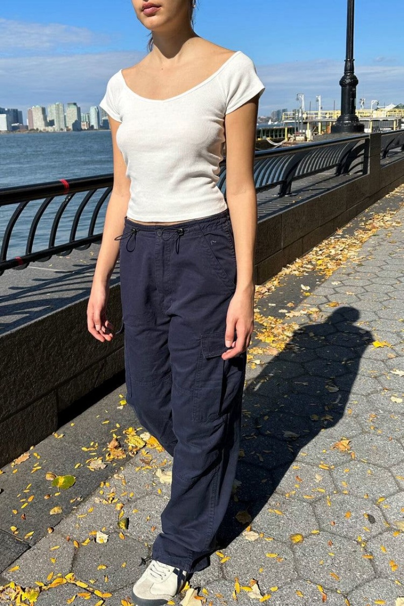 Navy Brandy Melville Jemma Cargo Pants | USA 05763-TNJZ