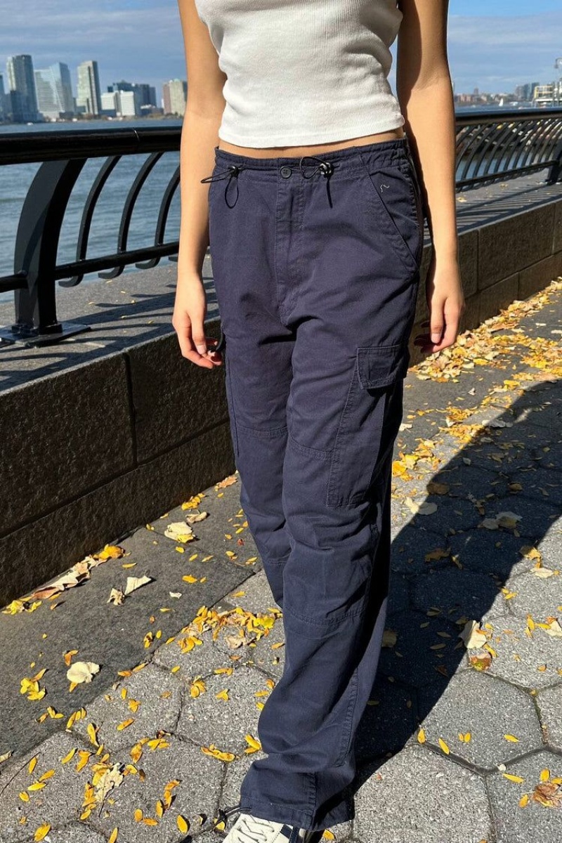 Navy Brandy Melville Jemma Cargo Pants | USA 05763-TNJZ