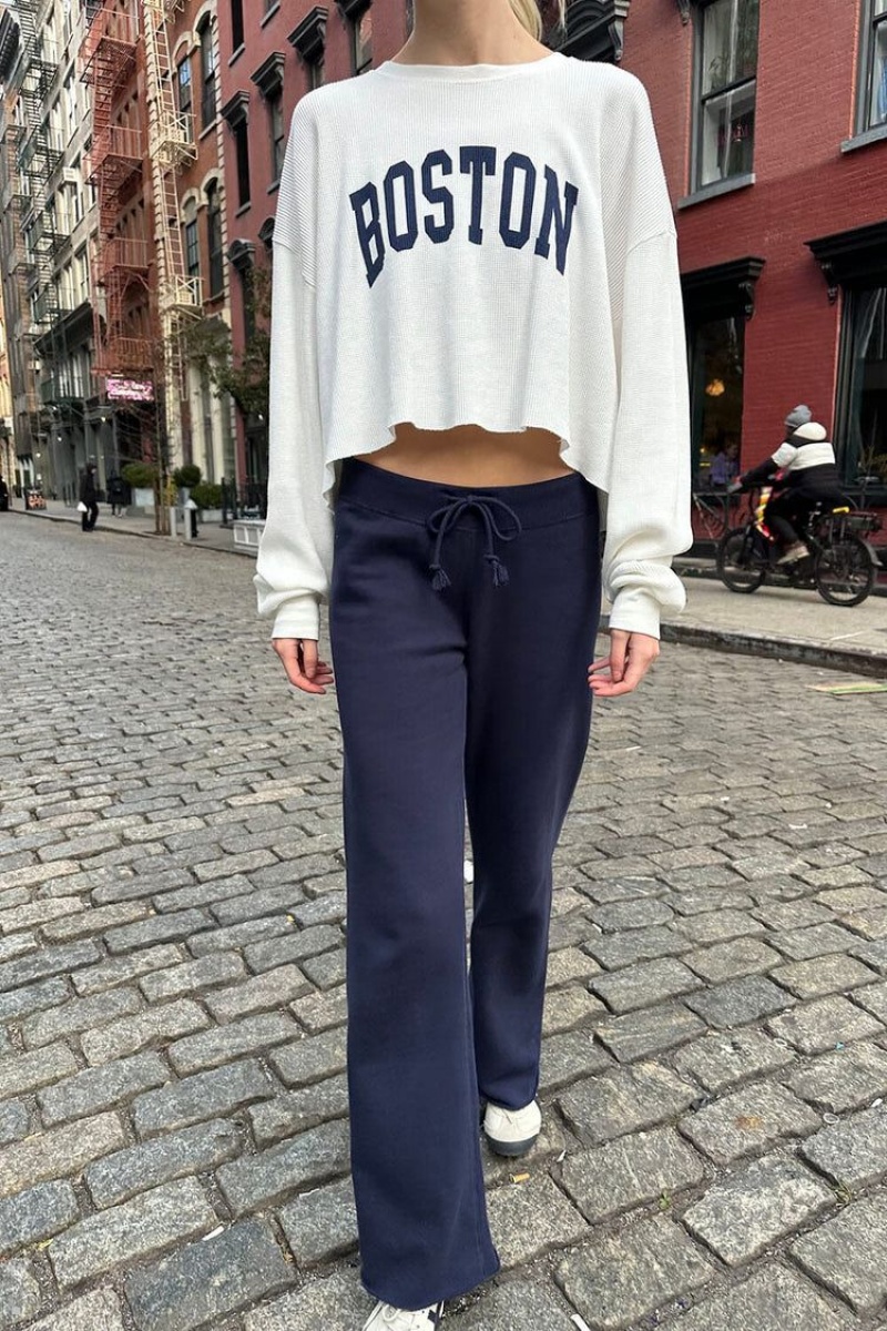 Navy Brandy Melville Rainey Cotton Sweatpants | USA 39761-KXEY