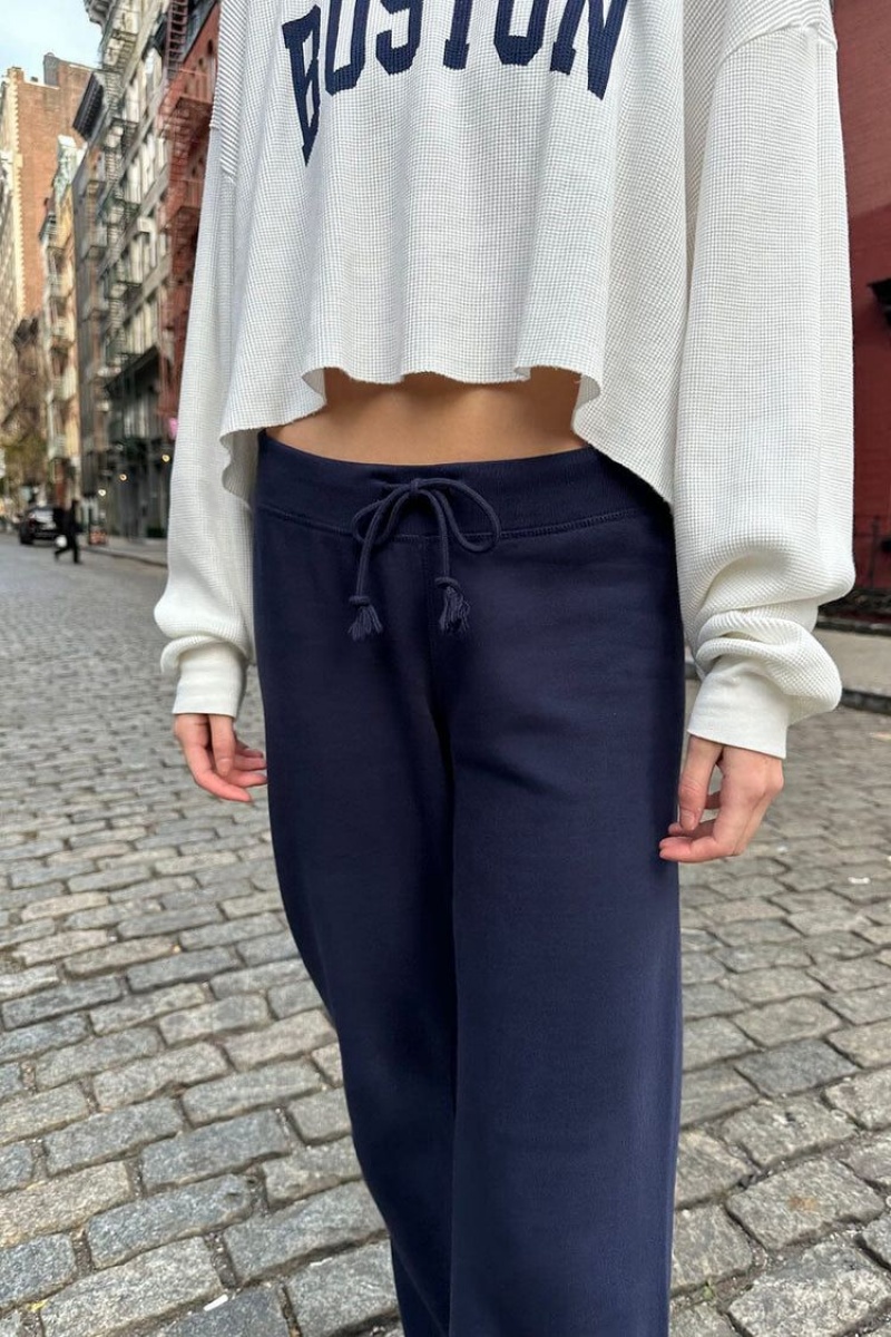 Navy Brandy Melville Rainey Cotton Sweatpants | USA 39761-KXEY