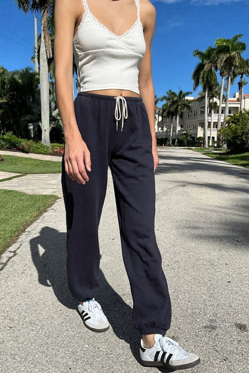 Navy Brandy Melville Rosa Tie Sweatpants | USA 83042-KYLO