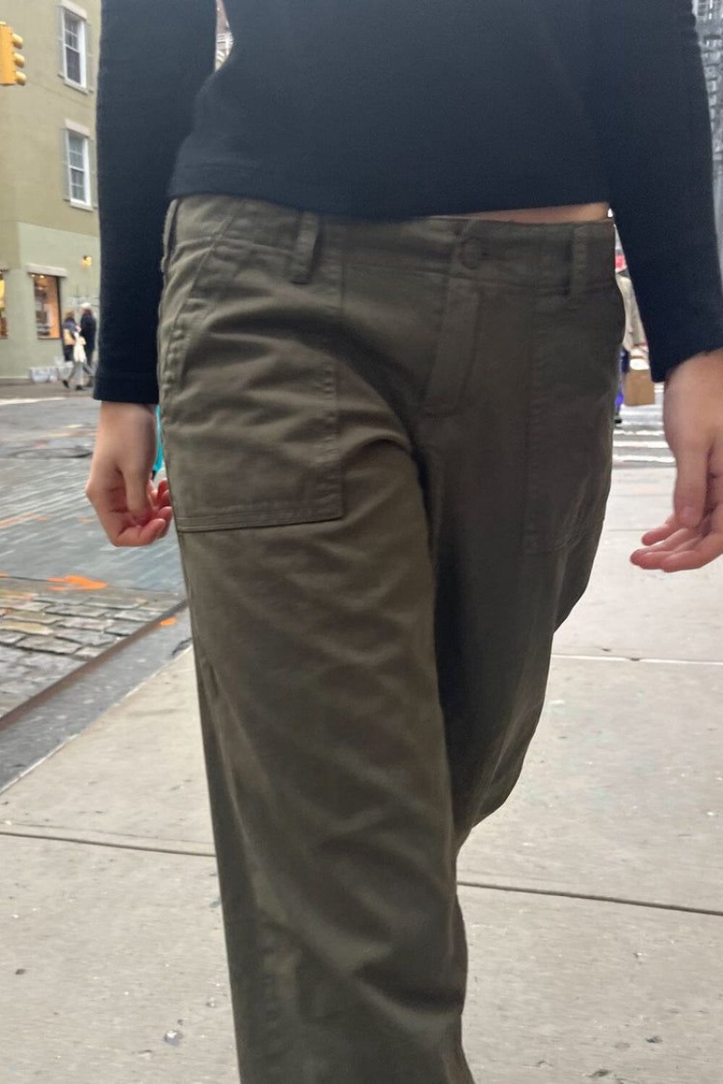 Olive Brandy Melville Parker Cargo Pants | USA 62419-DWAF