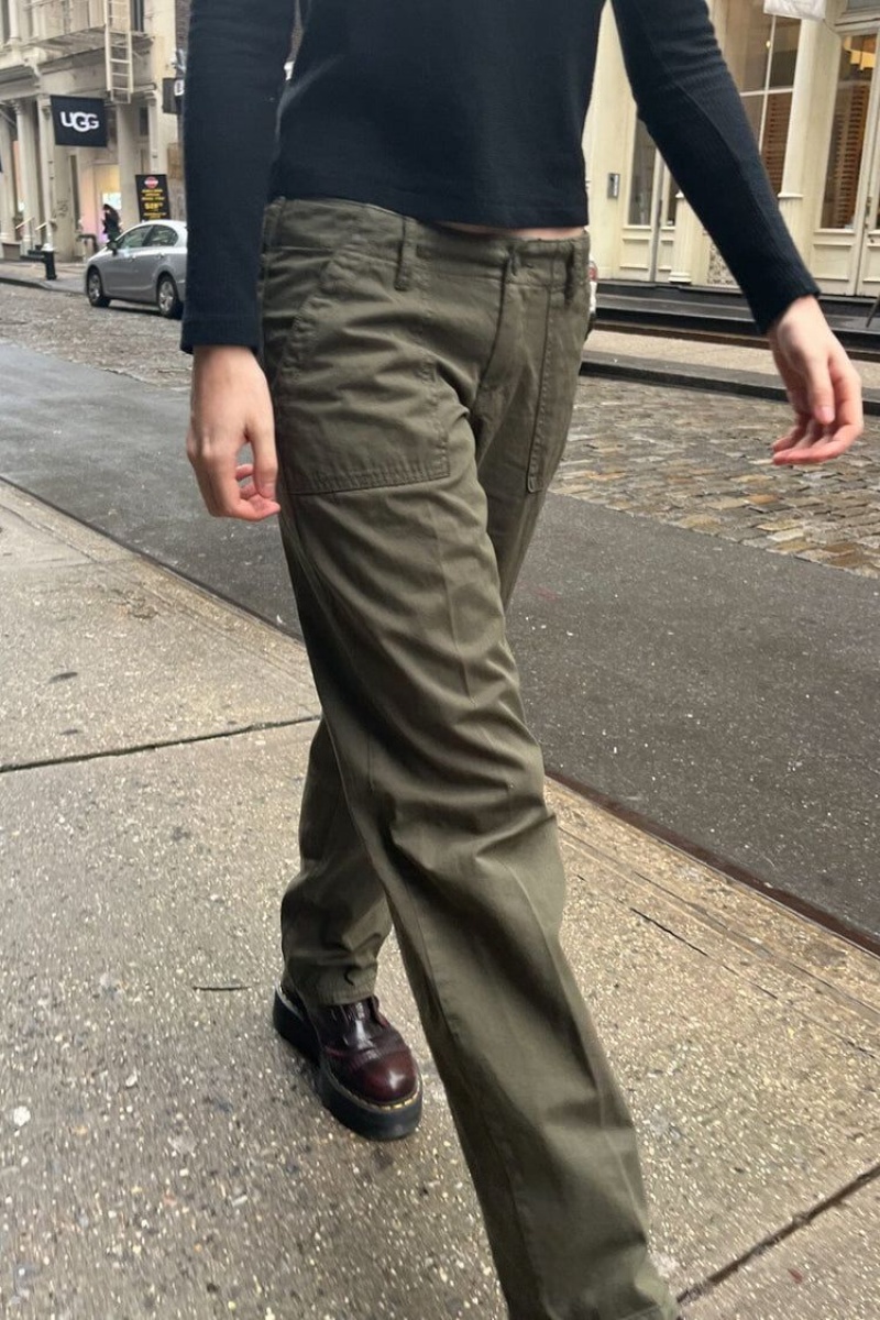 Olive Brandy Melville Parker Cargo Pants | USA 62419-DWAF