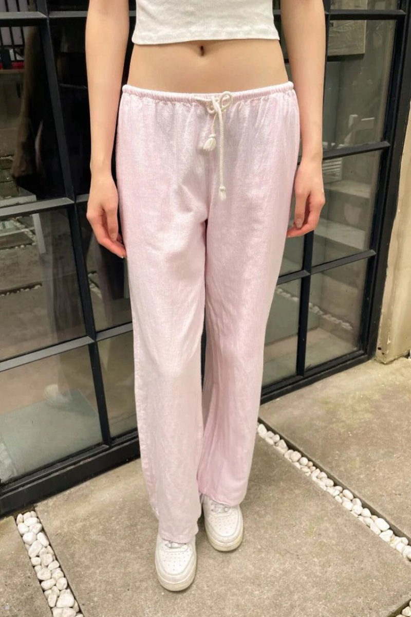 Pink Brandy Melville Nanda Linen Pants | USA 61758-WUAR