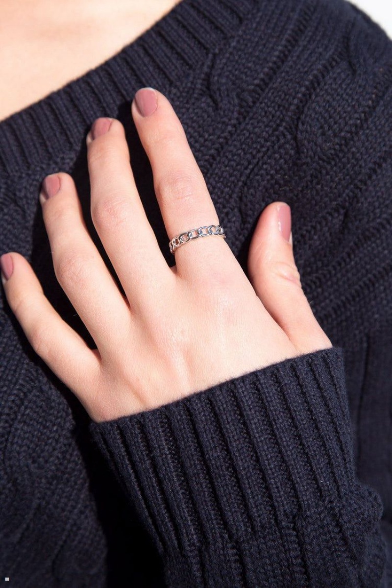 Silver Brandy Melville Chain Rings | USA 04531-QPBC