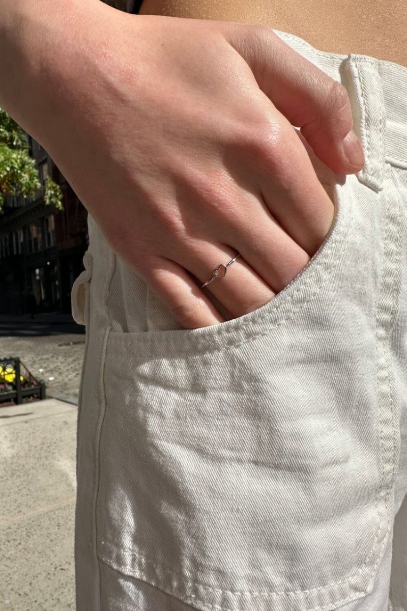 Silver Brandy Melville Heart Rings | USA 19705-VZWP