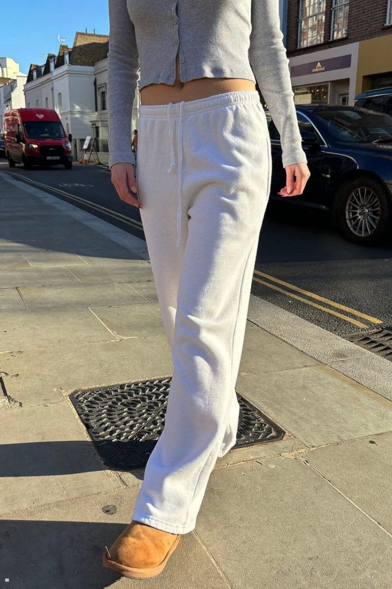 White Brandy Melville Anastasia Tie Sweatpants | USA 45168-COQV