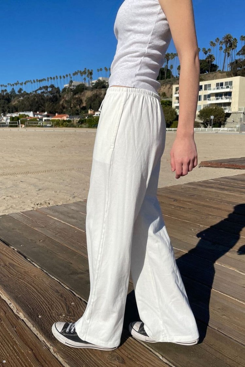 White Brandy Melville Autumn Tie Sweatpants | USA 37651-FOGV