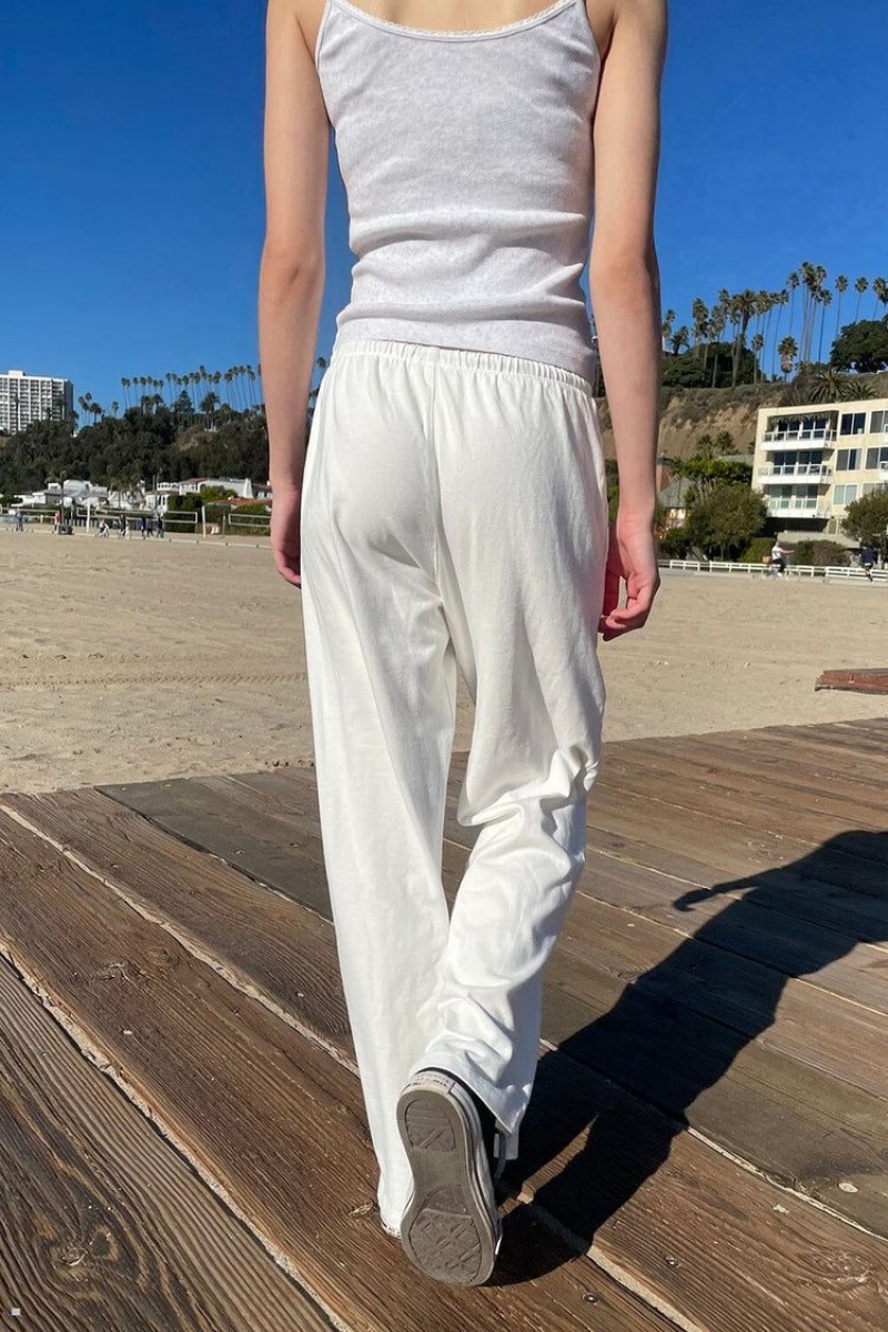 White Brandy Melville Autumn Tie Sweatpants | USA 37651-FOGV