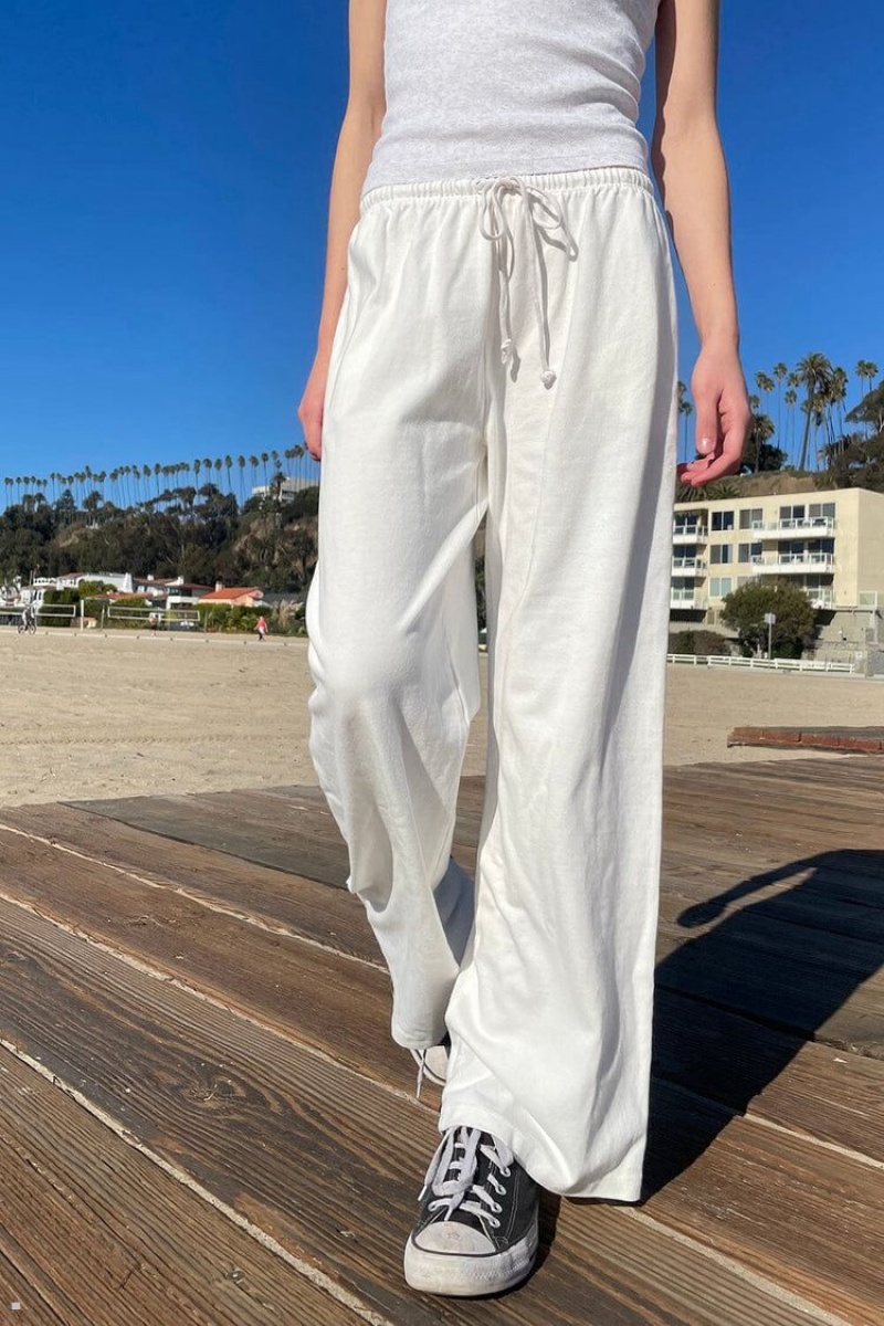 White Brandy Melville Autumn Tie Sweatpants | USA 37651-FOGV